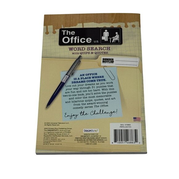 The Office Word Search Book Vol 01 Large Print Puzzles with Quotes - Picture 2 of 4